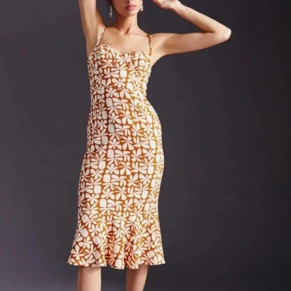 Anthropologie Hutch Jolie Sweetheart Midi Dress - Large - Picture 1 of 9
